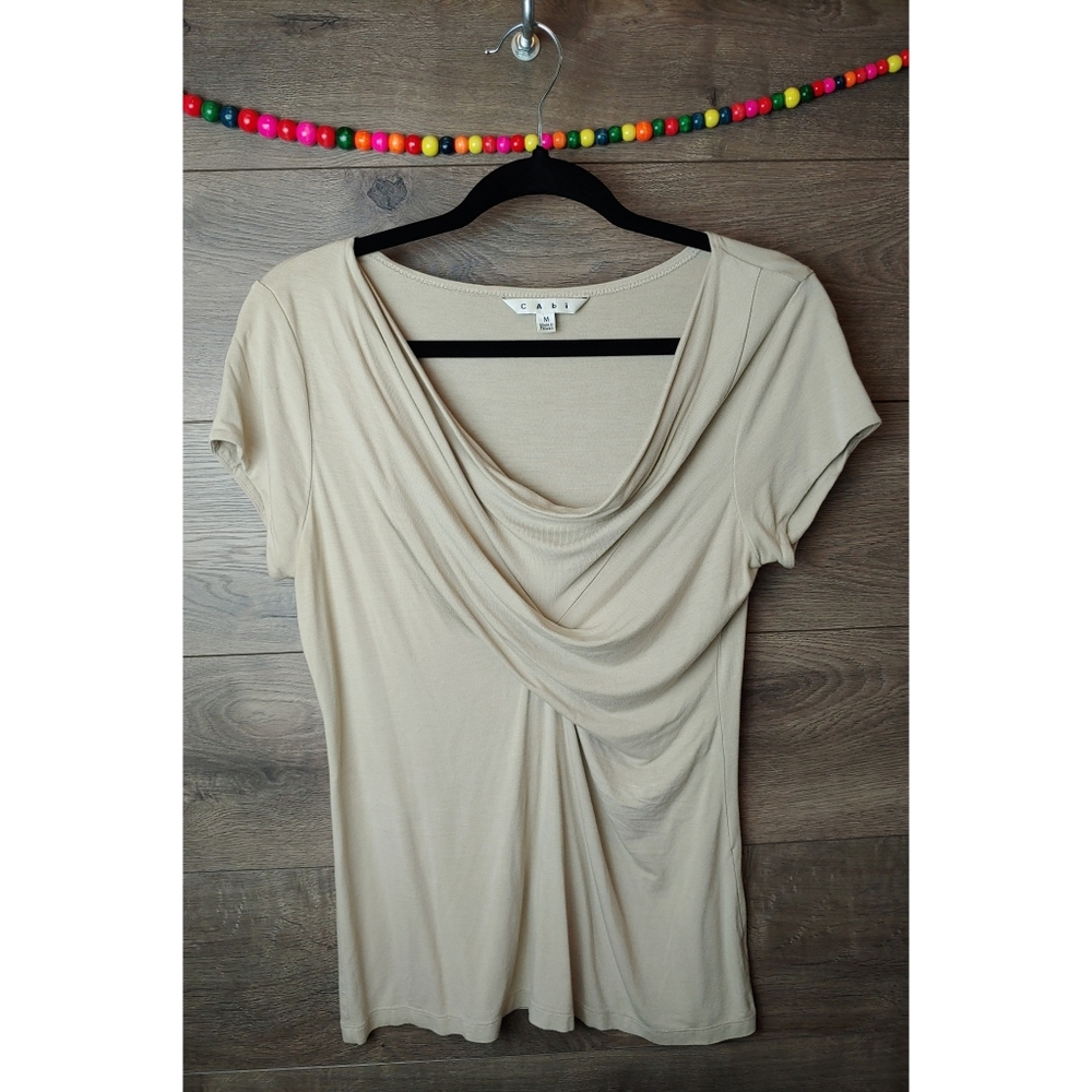 CAbi drape neck stretchy top